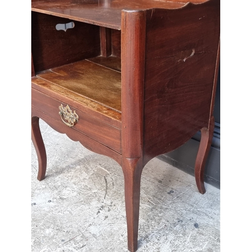 1030 - An antique French mahogany pot cupboard, 46cm wide.