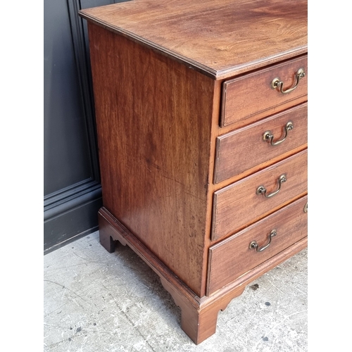 1044 - A small George III mahogany four drawer chest, 81.5cm wide.