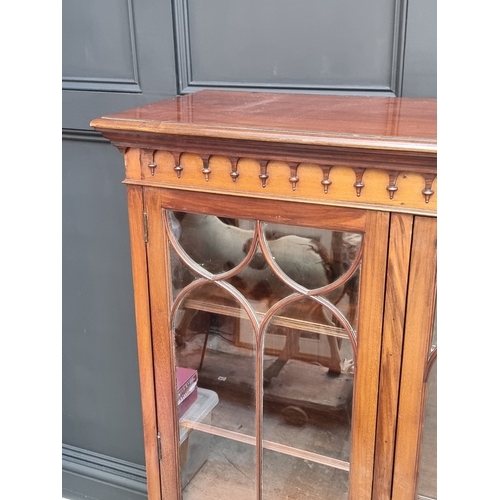 1053 - A large early 20th century mahogany bookcase, 190cm wide.