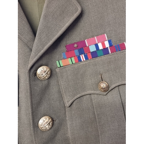 1 - A WWII general army officers khaki whipcord service dress tunic, with medal tabs above breast pocket... 