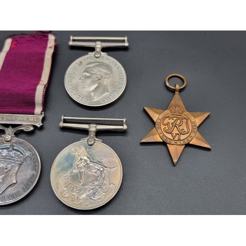 162 - Medals: a George VI Army Long Service and Good Conduct Medal, to 3383775 Pte R F Fuller E.Lan.R; tog... 