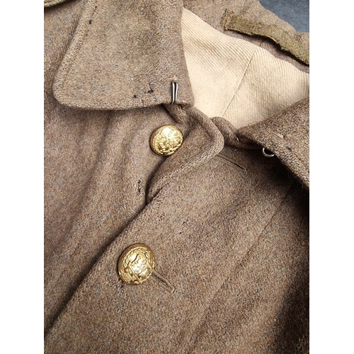 2 - A rare WWI British 1902 pattern other ranks single breasted great coat, with Argyll & Sutherland... 