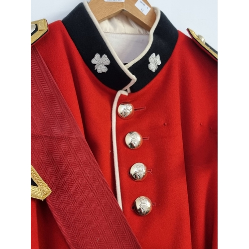 43 - An Irish Guards Colour Sergeant Musician No.1 full dress scarlet tunic, with fine bullion insignia a... 