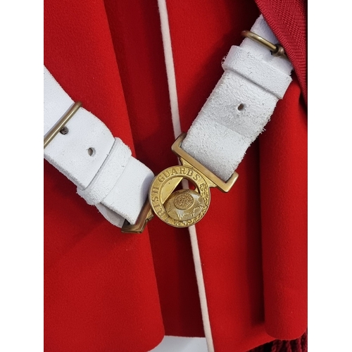 43 - An Irish Guards Colour Sergeant Musician No.1 full dress scarlet tunic, with fine bullion insignia a... 