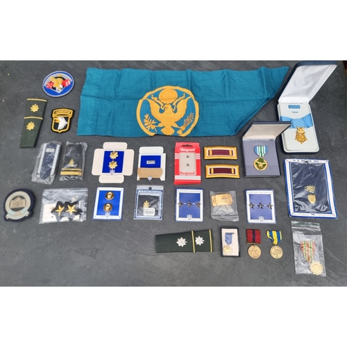 69 - Medals: a cased 1990s US army Medal of Honour; together with other medals and military items.... 