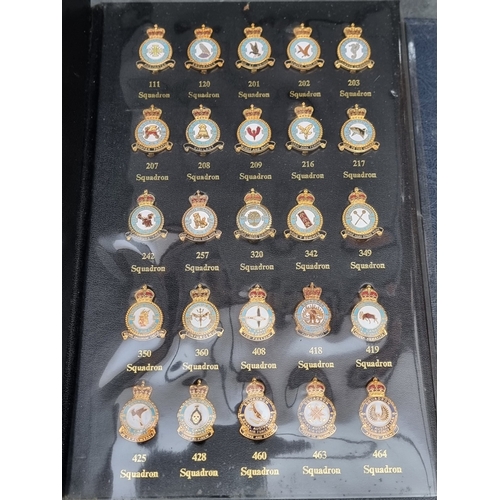 9 - A set of 100 'Royal Air Force Museum' badges for squadron group and command, in gold embossed leathe... 