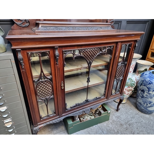 1021 - A large and impressive late Victorian mahogany side cabinet, 243cm high x 123cm wide.... 