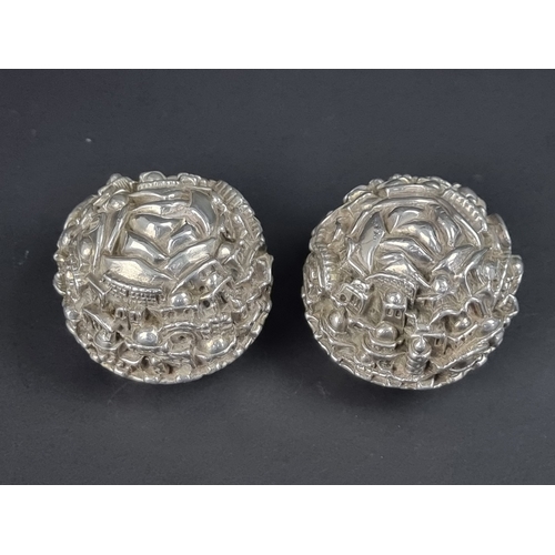 114 - A pair of Sam Philipe 'Jerusalem 3000' paperweights, 1997, approximately 5.5cm high.... 