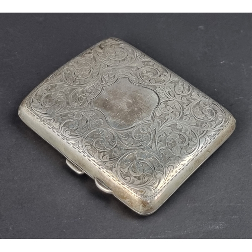 118 - A silver cigarette case, by J C, Birmingham  1911, 8.8cm long, gross weight 100g.