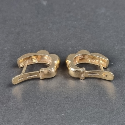 167 - A cased pair of 9ct gold earrings, 3.8g.