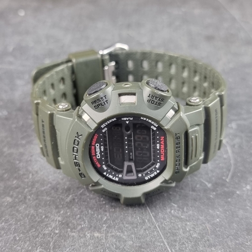 369 - A green Casio 'G-Shock Mudman' quartz wristwatch, 45mm, Ref. 3031 G-9000, on original strap.... 