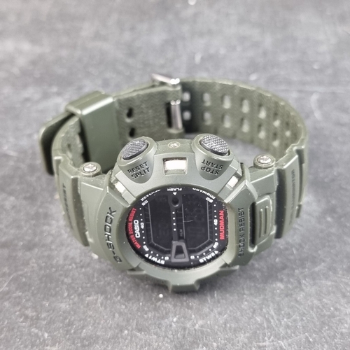 370 - A green Casio 'G-Shock Mudman' quartz wristwatch, 45mm, Ref. 3031 G-9000, on original strap.... 