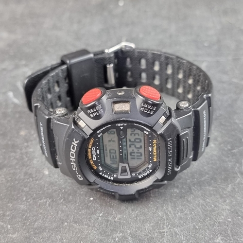 372 - A Casio 'G-Shock Mudman' quartz wristwatch, 45mm, having red pushers, Ref. 3031 G-9000, on original ... 