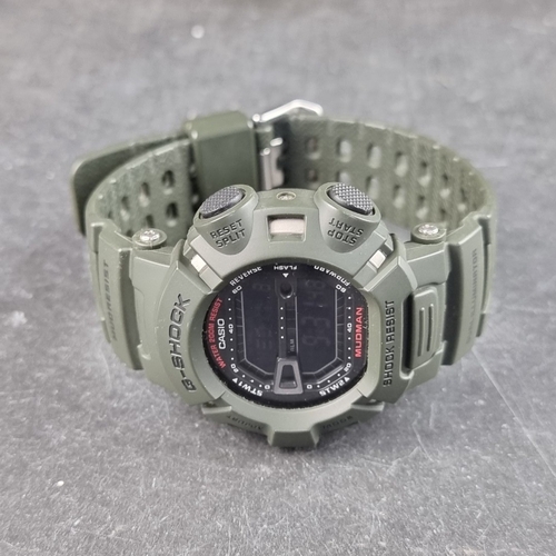 373 - A green Casio 'G-Shock Mudman' quartz wristwatch, 45mm, Ref. 3031 G-9000, on original strap.... 