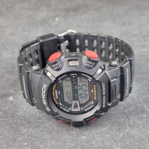 375 - A Casio 'G-Shock Mudman' quartz wristwatch, 45mm, having red pushers, Ref. 3031 G-9000, on original ... 