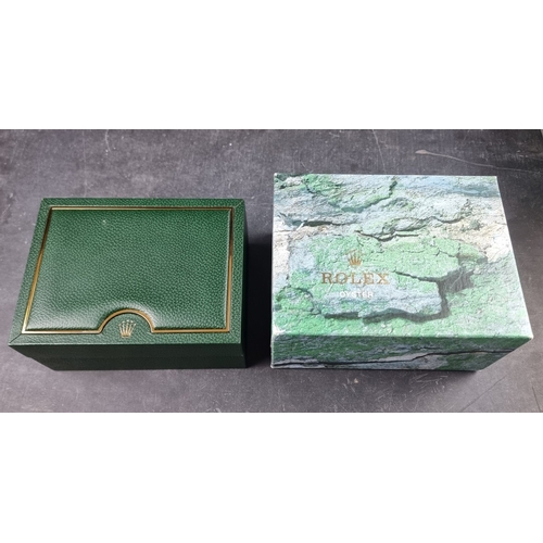 386 - A 2004 Rolex wristwatch box; Ref. 64.00.02, together with interior cushion insert and outer box... 