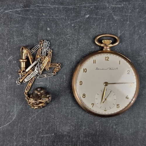 392 - An International Watch Co 9ct yellow gold stem wind pocket watch, 45mm, Calibre 97, hallmarked Londo... 