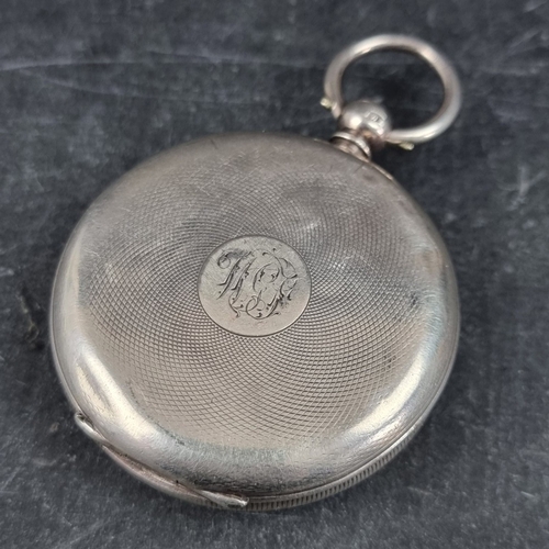 406 - A Victorian silver open face key wind pocket watch, 51mm, by J W Benson, London 1885.... 