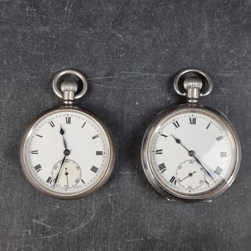 410 - A silver open face stem wind pocket watch, 52mm, having Swiss movement, Birmingham 1916; together wi... 