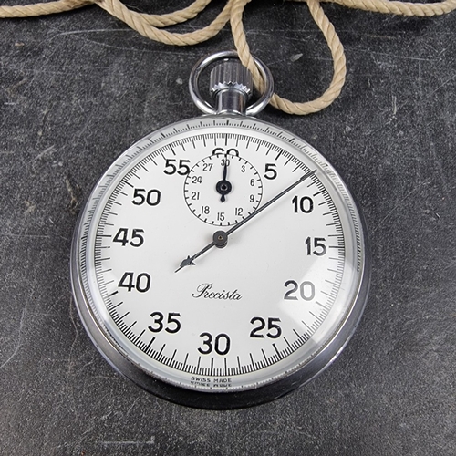 420 - A Precista chrome plated stop watch, 51mm.