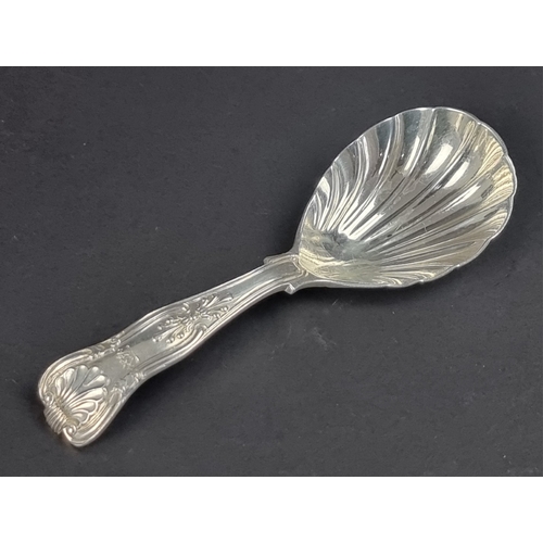 79 - A Victorian silver King's pattern caddy spoon, by Chawner & Co, London 1855, 31g.... 