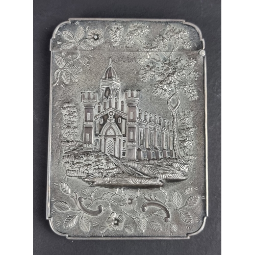 93 - A 19th century American white metal card case, by Leonard and Wilson, Philadelphia, 9cm high.... 