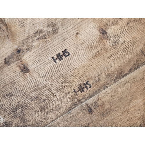 1020 - An antique Scandinavian staved pine twin handled tripod washing vessel, 59cm diameter.... 