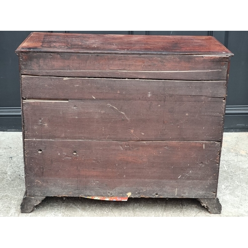 1037 - A George III mahogany chest of three short and three long graduated drawers, (on reduced bracket fee... 