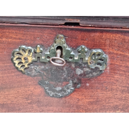 1037 - A George III mahogany chest of three short and three long graduated drawers, (on reduced bracket fee... 