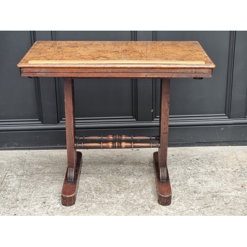 1038 - A 19th century mahogany architect's table, with height adjustable ratcheted surface and a pair of la... 