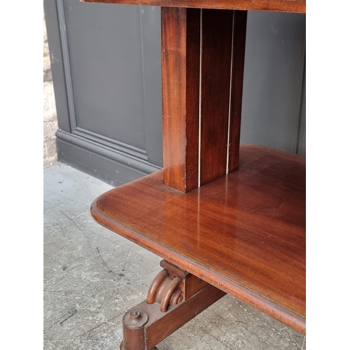 1056 - A Victorian mahogany three-tier metamorphic buffet, 110.5cm wide.