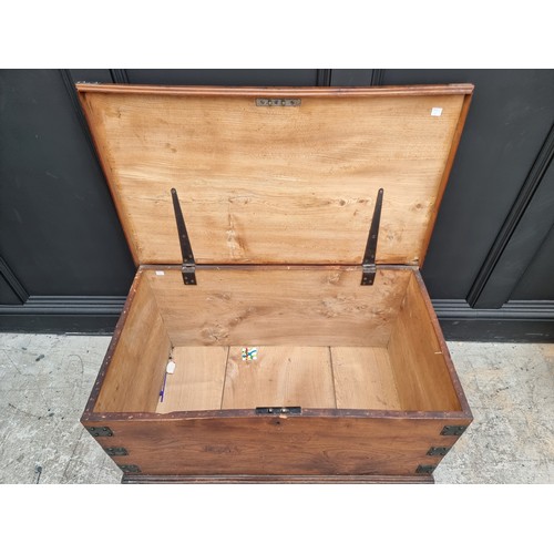 1018 - A 19th century camphor wood coffer, 90cm wide.