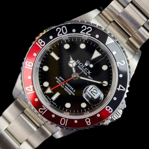 240 - A circa 2007 Rolex 'GMT-Master II Coke' stainless steel automatic wristwatch, 40mm, Ref. 16710, on o... 