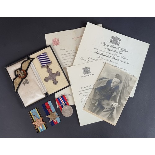 Medals: a WWII Distinguished Flying Cross group of four, to acting Flight Lieutenant Robert Hector Batt, 40 Squadron RAF; together with a 'Mentioned in a Despatch', letter dated 14th April 1940; related newspaper cuttings, letters and a photograph. 