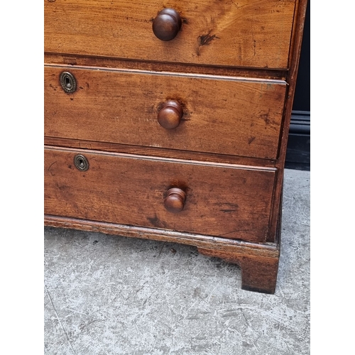 1036 - A George III elm and pine chest of drawers, 95.5cm wide.