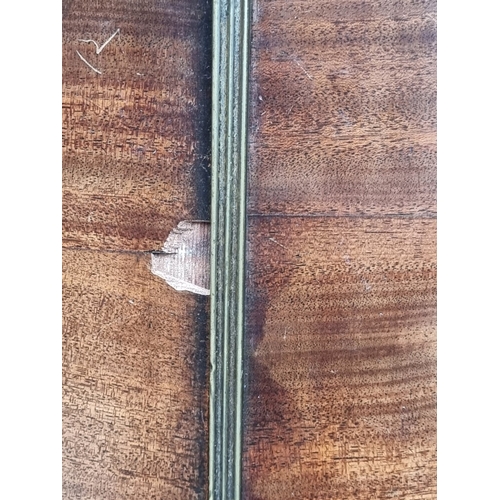 1048 - A George III mahogany linen press, now enclosing hanging space, 121cm wide.