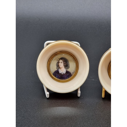 After George Romney, portrait miniature of Mrs Mary Robinson; together ...