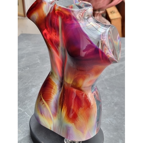 1496 - A Murano glass sculpture of Aphrodite, by Dino Rosin, signed on base, total height 33.5cm.... 