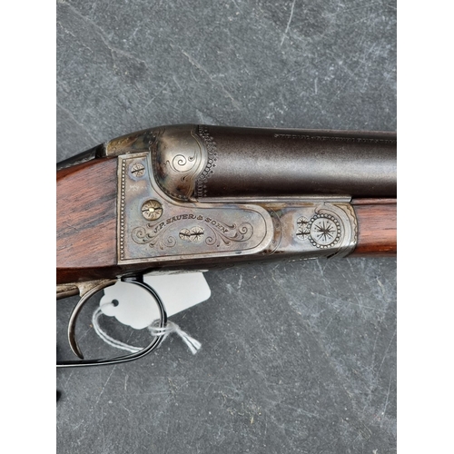 19 - A J P Sauer & Sohn 12 bore double barrel side by side shotgun, Serial No.2408.PLEASE NOTE A VALI... 