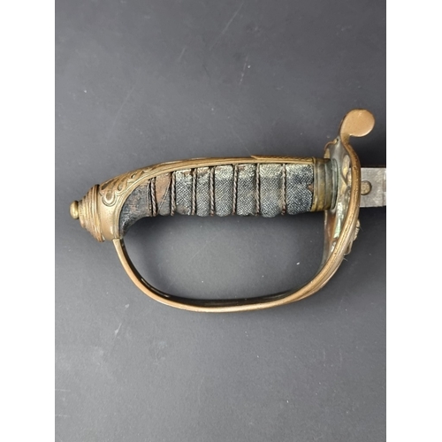 37 - An 1822 pattern infantry officer's sword, with 80cm single edged fullered blade, overall length 95.5... 