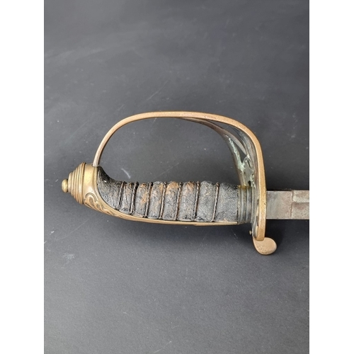 37 - An 1822 pattern infantry officer's sword, with 80cm single edged fullered blade, overall length 95.5... 