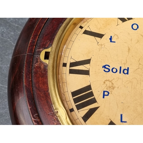 41 - A small early 20th century Continental wall clock, the 8in dial inscribed 'Lodge Plugs Sold Here', w... 