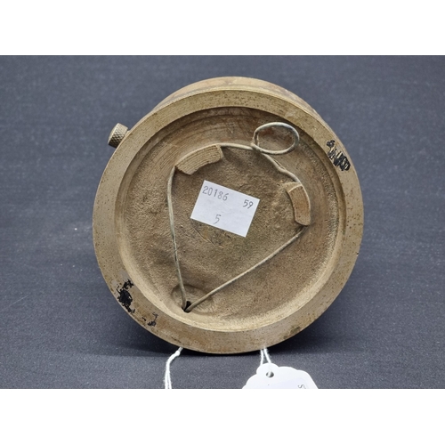 13 - A vintage nickel plated car clock, 11cm diameter.