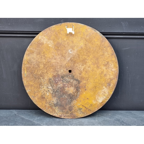 38 - A vintage 'Road Racing Club' Road Closed painted metal sign, 45.5cm diameter.