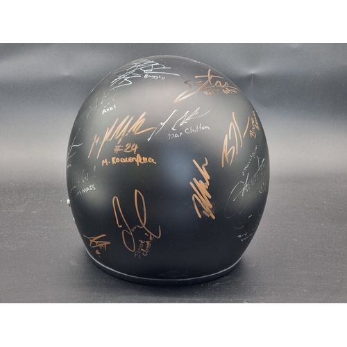 43 - A Sparco presentation autographed open face helmet, to include the signatures of: Emanuele Pirro; Ma... 