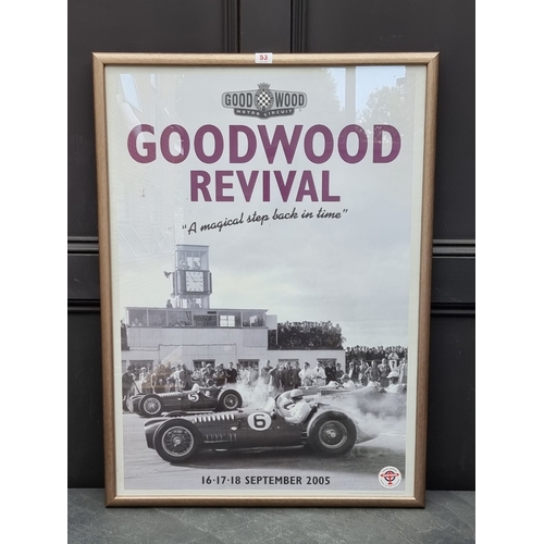 53 - A 2002 'Brighton Speed Trials' poster, 68 x 48cm; together with a 2005 Goodwood Revival poster, 82.5... 