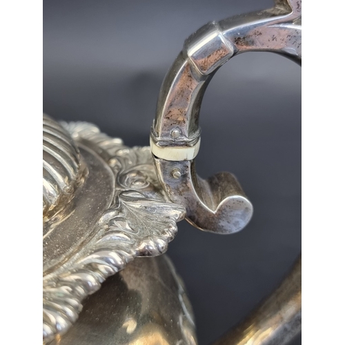 203 - A George III Irish silver teapot, having ivory insulators, by Charles Marsh, Dublin 1817, height to ... 