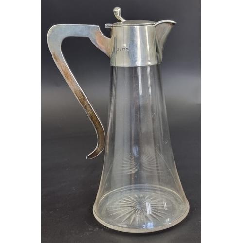 208 - A silver mounted claret jug, by Martin Hall & Co Ltd, Birmingham 1914, 26.5cm high.... 