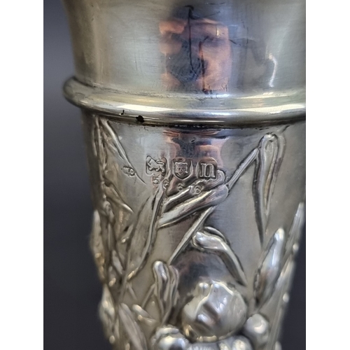 226 - A pair of silver vases, by&nbsp;William Comyns & Sons, London 1901 and 1908, 16.5cm high, weight... 