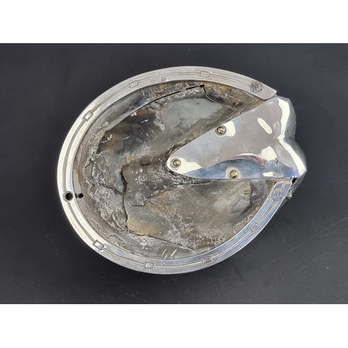 230 - A Victorian silver mounted hoof inkwell, by&nbsp;W W Harrison & Co, Sheffield 1896, 10cm high.... 